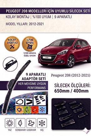 Peugeot 208 Ön Cam Silecek Takımı 2012-2021