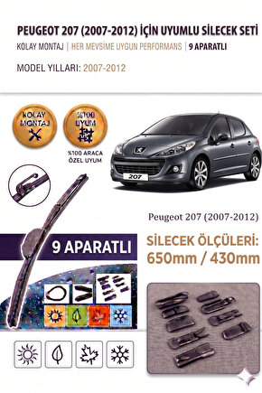 Peugeot 207 Ön Cam Silecek Takımı 2007-2012