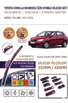 Toyota Corolla HB Ön Cam Silecek Takımı 2002-2006