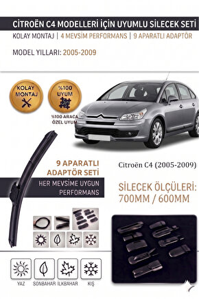 Citroen C4 Ön Cam Silecek Takımı 2005-2009