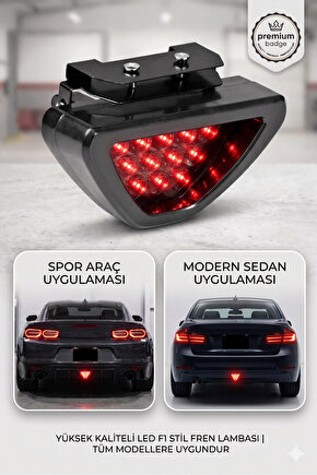 F1 Arka Stop Ledi Çakarlı Fren Lambası 12V
