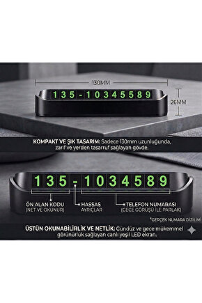 Araç İçi Park Telefon Numarası Fosforlu Numaratör