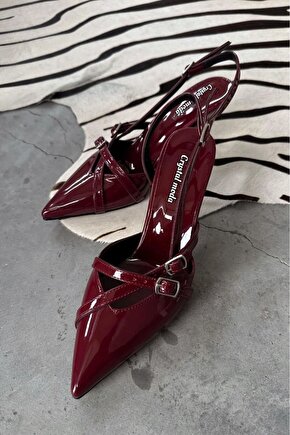 Crystal Moda Female Bordo Rugan Stiletto