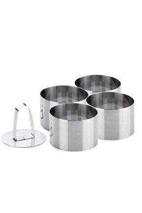 Mold Chef Yuvarlak Pasta Kek Kalıbı Çap 8cm Derinlik 7cm 4 Lü