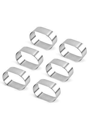 Mold Chef Mini Oval Pasta Kek Kalıbı Çap 4,5cm Uzunluk 6,7 Cm Derinlik 2,5cm 6 Adet