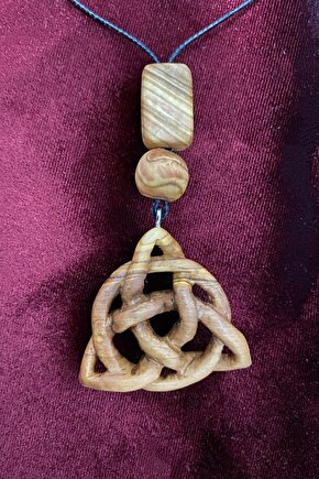 Ahşap Kolye, Celtic Kolye, Elyapımı, Zeytin ağacı kolye