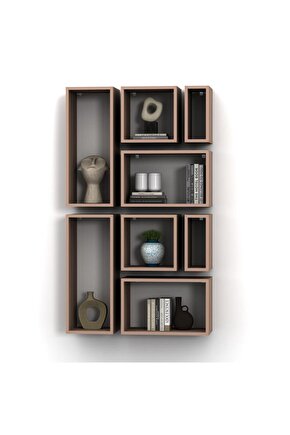 KUTU RAF - MODEL 10 ( DERİNLİK 20 CM ) HARELİ CEVİZ (MAT)