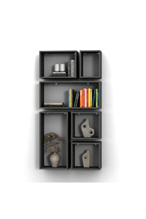 KUTU RAF - MODEL 2 ( DERİNLİK 15 CM ) ANTRASİT ( MAT )