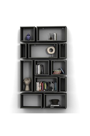 KUTU RAF - MODEL 6 (DERİNLİK 30 CM ) ANTRASİT ( MAT )