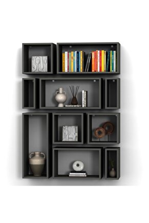 KUTU RAF - MODEL 7 (DERİNLİK 30 CM ) ANTRASİT ( MAT )
