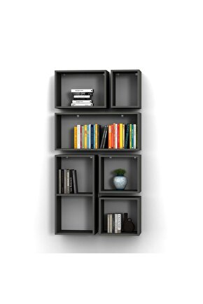 KUTU RAF - MODEL 3 ( DERİNLİK 15 CM ) ANTRASİT ( MAT )
