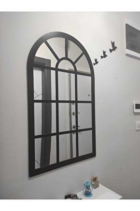 Pencere Ayna Dekoratif Pleksi Aynalı Kullanıma Hazır 60x40 Cm Ve 5 Adet Kuş Hediyeli