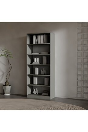 RONİ SUNTALAM KİTAPLIK ( 200 X 80 X 40 ) ANTRASİT ( MAT )