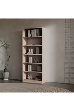 RONİ SUNTALAM KİTAPLIK ( 200 X 80 X 40 ) HARELİ CEVİZ (MAT)