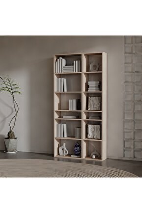 ARO SUNTALAM KİTAPLIK ( 200 X 100 X 37 ) HARELİ CEVİZ (MAT)