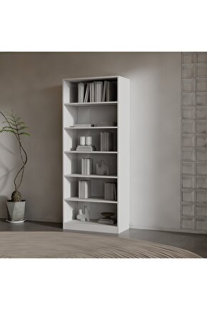 RONİ SUNTALAM KİTAPLIK ( 200 X 80 X 40 ) BEYAZ ( MAT )