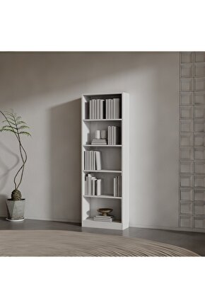 AND SUNTALAM KİTAPLIK ( 180 X 60 X 24 ) BEYAZ ( MAT )