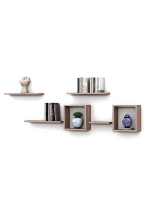 PASSO DUVAR RAF SET HARELİ CEVİZ (MAT)