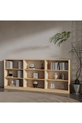 LUCCA 3 LÜ SUNTALAM KİTAPLIK ( 106 X 240 X 28 ) AKÇAAĞAÇ ( MAT )