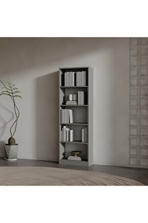 AND SUNTALAM KİTAPLIK ( 180 X 60 X 24 ) ANTRASİT ( MAT )