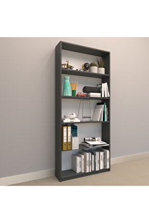 ASYA SUNTALAM KİTAPLIK ( 80 x 180 cm ) ANTRASİT ( MAT )