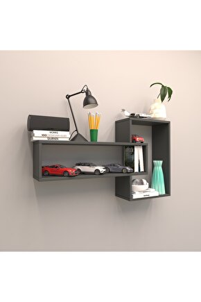 Alya Duvar Raf Set Antrasit ( Mat )