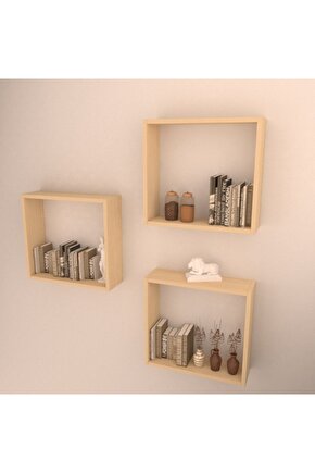 3 Lü Box Raf Set Akçaağaç ( Mat )