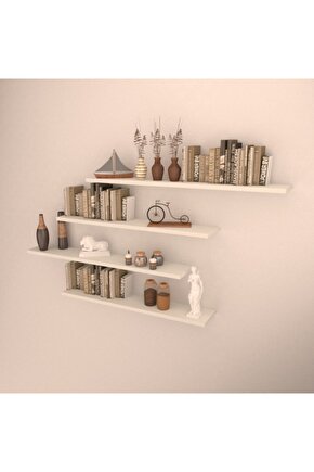 4 Lü Raf Set ( 90-90-80-80 ) Beyaz ( Mat )