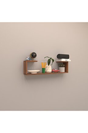 3 Lü Gizli Bağlantılı Raf Set ( 80 - 40 - 40 ) Hareli Ceviz (mat)