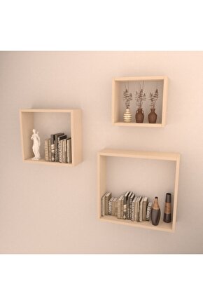3 Lü Box Raf Set Krem