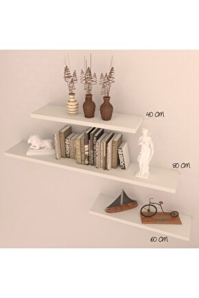 Akçaağaç Mat 3 Lü Raf Set 80-60-40 cm