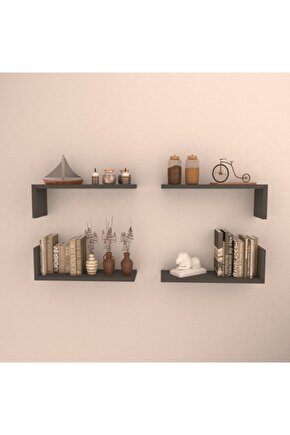 Antrasit 4lü L Raf Set 45 cm
