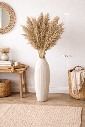 DEKORATİF EV VE OFİS BÜYÜK BOY PAMPAS OTU 10LU DEMET 100CM