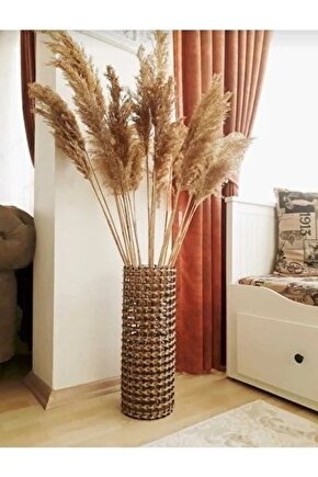 Pampas Kuru Çiçek Seti, 20 Adet, 100 Cm, Doğal Dekorasyon Aksesuarı