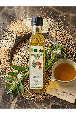 Bişkin Doğal Soğuk Pres Susam Yağı 250 ml | E Vitamini & Antioksidan |