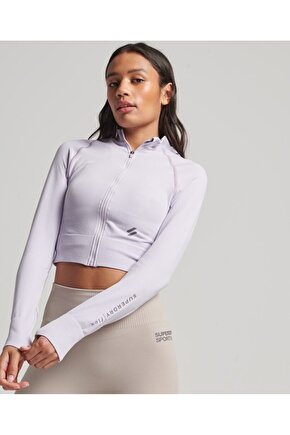 crop ceket Lila