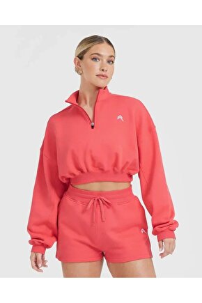 ONERACTİVE FERMUARLI SWEATSHİRT Nar Çiçeği