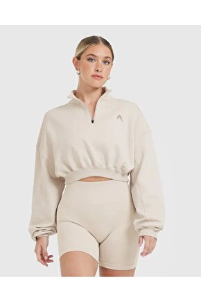 ONERACTİVE FERMUARLI SWEATSHİRT Bej