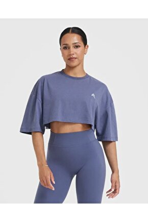 ONERACTİVE Crop T-shirt İndigo