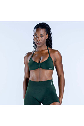 Koyu Yeşil Impact Strappy Bra - Destekleyici Spor Bra