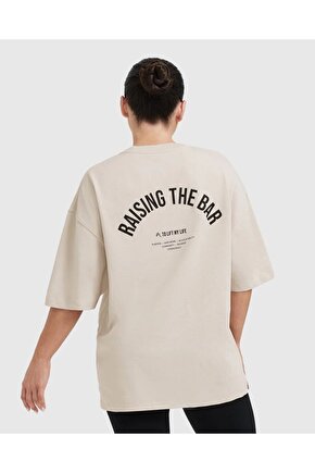 Oversize unisex t shirt Krem