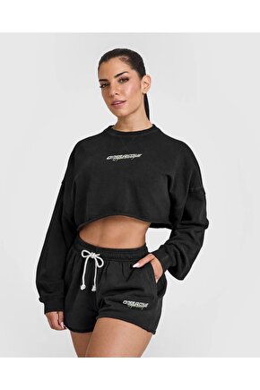 Oneractive Crop Sweatshirt Siyah