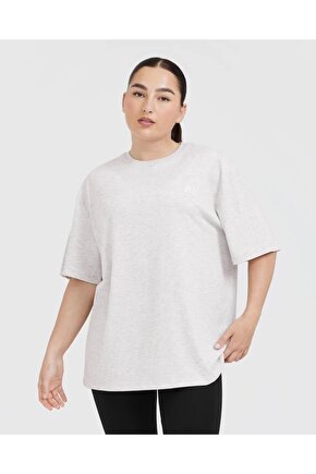 Oneractive Klasik Oversize Tişört Light Grey