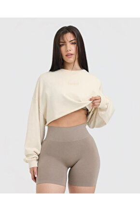 Oneractive Crop Sweatshirt Krem