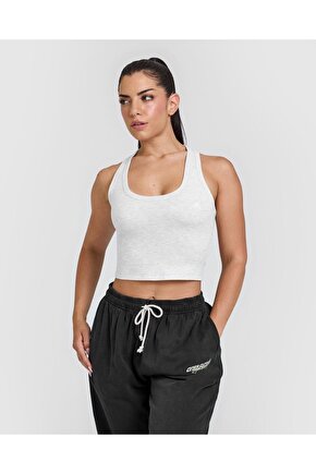 Crop Atlet Açık Gri Melanj