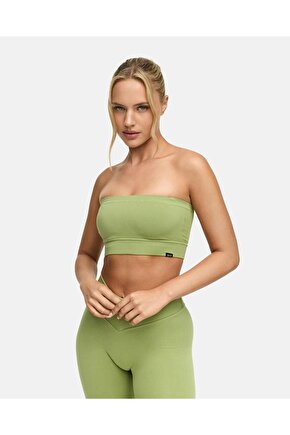 Straplez Sporcu Bra - Yeşil