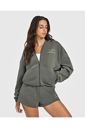 Haki Kapüşonlu Sweatshirt - Oversize Rahatlığıyla Günlük Şıklık