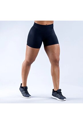 Kadın Siyah Seamless Spor Şort