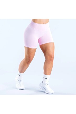 Kadın Pembe Seamless Spor Şort