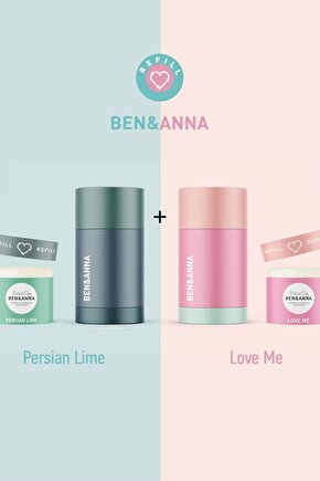 Ben&Anna Love Me ve Persian Lime Refill Deodorant 2’li Aile Paketi Vegan Alüminyum İçermez